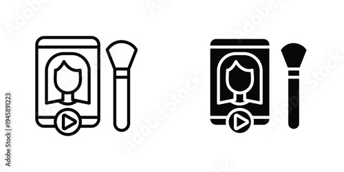 Makeup tutorial video icon graphic design vector symbols. Best for Graphics