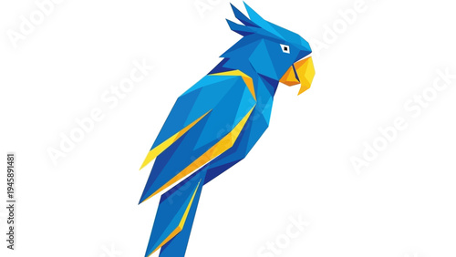Geometric blue parrot vector illustration for design and decoration
