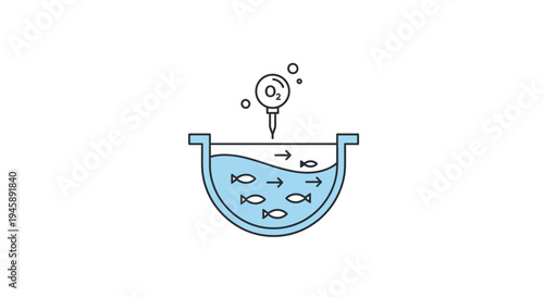 Fish in a bowl with thermometer.