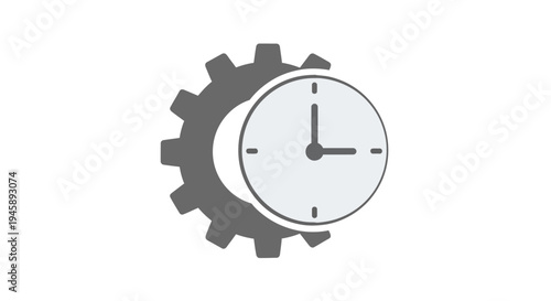 Gear clock mechanism industrial symbol.