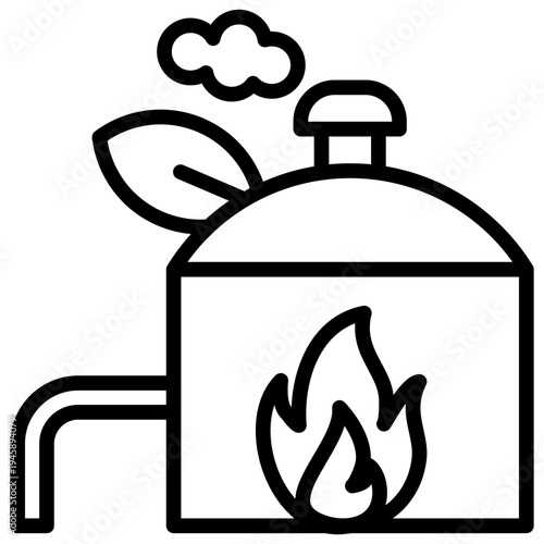 Biogas Energy line icon