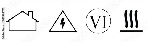danger icon, product warning with neat lines, caution! symbol, isolated, easy to edit eps 10