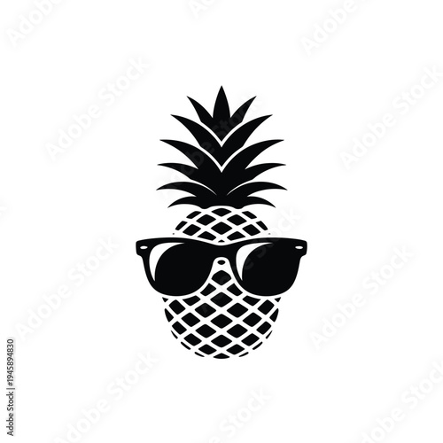 Cool pineapple illustration wearing sunglasses a playful and trendy design