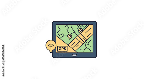 GPS navigation device with map.