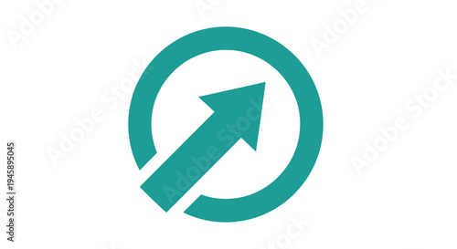 Green Arrow Circle Icon Symbol.
