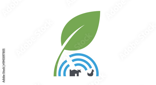 Green leaf eco symbol logo.