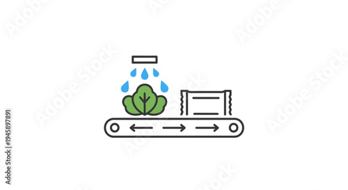 Green leaf watering system diagram.