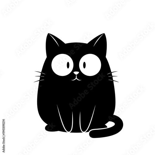 Black cat cartoon illustration isolated on white background vector art