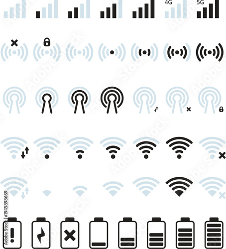 Universal System Status & Signal Icons