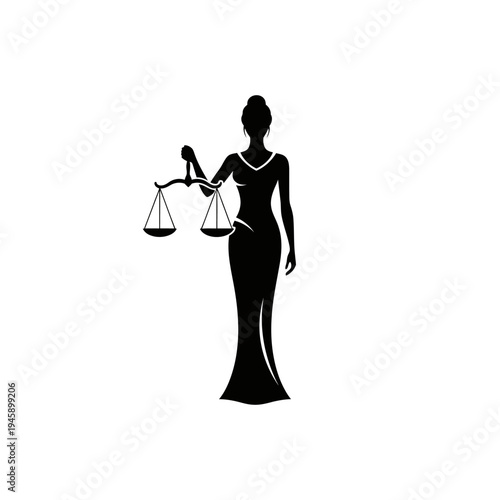 Silhouette of lady justice with scales representing law and legal matters