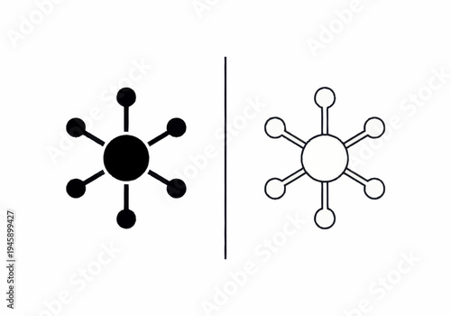 Black and white molecular structure illustration with atoms and bonds in scientific diagram