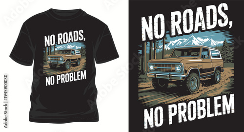 Off road adventure jeep t shirt design mountain path