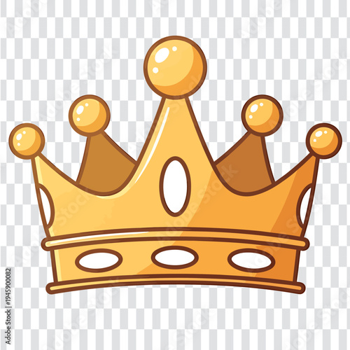 A vibrant cartoon golden crown with simple details.