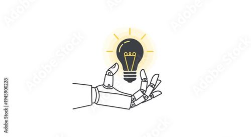 Hand holding glowing light bulb idea.