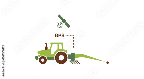 Green tractor with GPS technology.