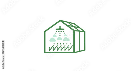 Greenhouse Structure With Plants Inside.