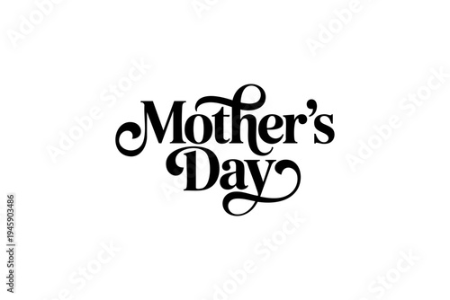 Konstfotografi Happy Mother’s Day Decorative Typography | Elegant Black Lettering Vector Design