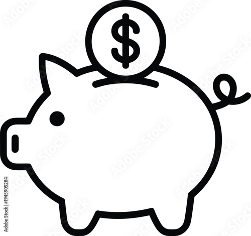Piggy Bank With Dollar Coin For Money Savings And Financial Growth
