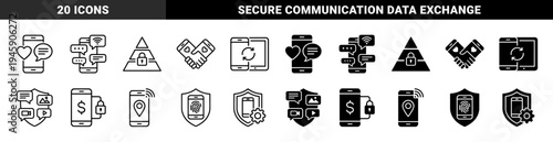 Mobile Application Security and Communication Hybrid Icons Featuring Encrypted Messaging Biometric Authentication and Secure Data Exchange