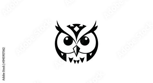 Owl Face Graphic Design Element.