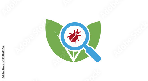 Magnifying glass with insect inside lens.