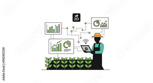 Man in hat working on laptop.