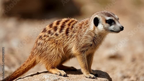 Meerkat standing on rock