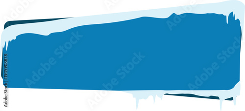 Frozen Label with Ice Cap Illustration for Banner Promotion. Vector Isolated