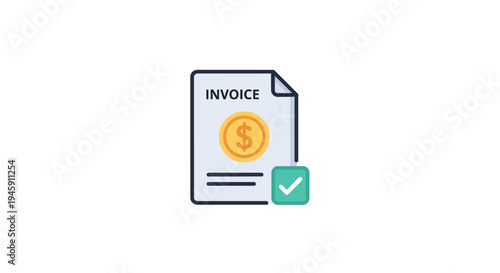 Paid Invoice with Check Mark.
