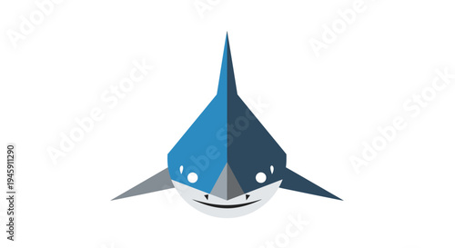 Paper Origami Blue Shark Model Toy.