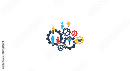 People Working Team Collaboration Gears.