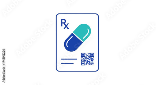 Prescription Medication Pill Capsule Icon Graphic.