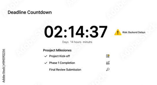 Project Deadline Countdown Timer on Screen.