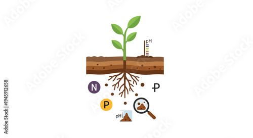 Plant Seedling Growing with Roots Soil.