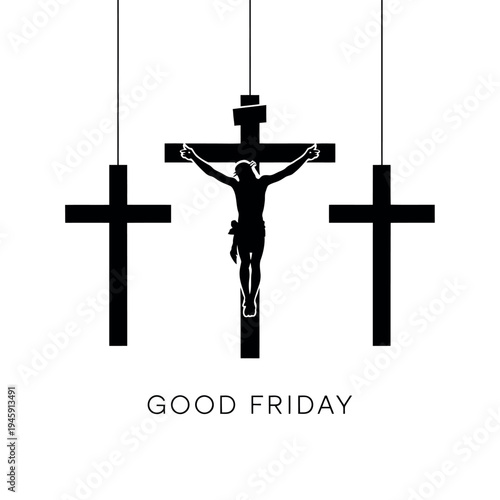 A symbolic representation of Jesus Christ on the cross on Good Friday