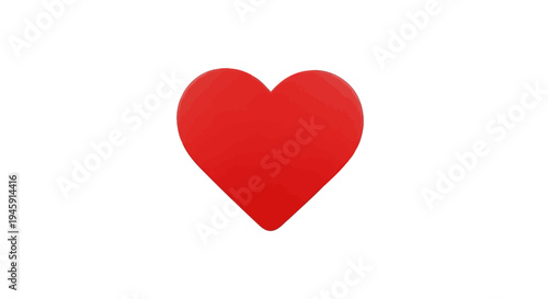 Red heart symbol love icon shape.