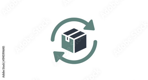 Recycling cardboard box with arrows.