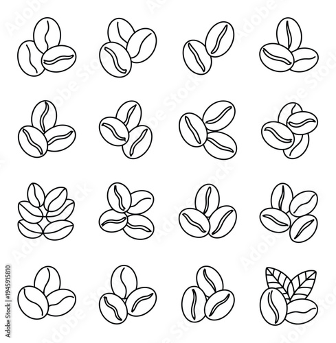 Collection of Coffee Bean in Various Arrangements