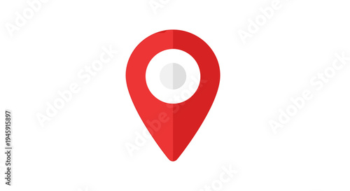 Red Map Location Pin Icon.