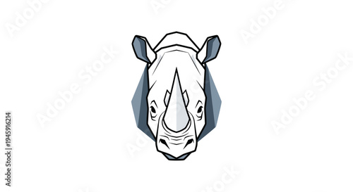 Rhinoceros head illustration in profile.