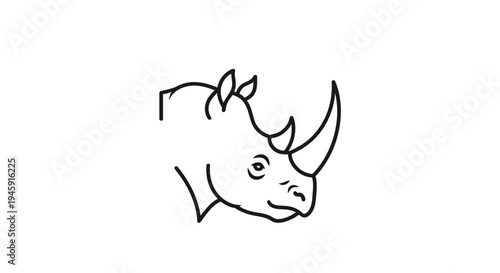 Rhinoceros head in profile view.