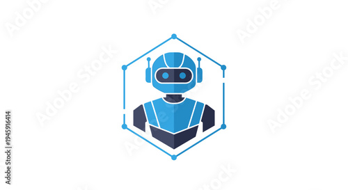 Robot Character in Blue Armor.