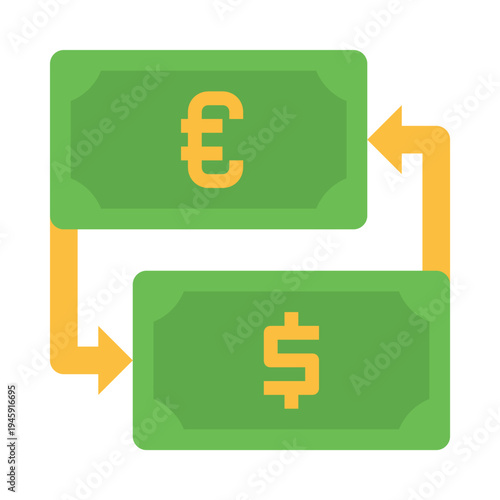 euro and dollar banknotes exchanging money