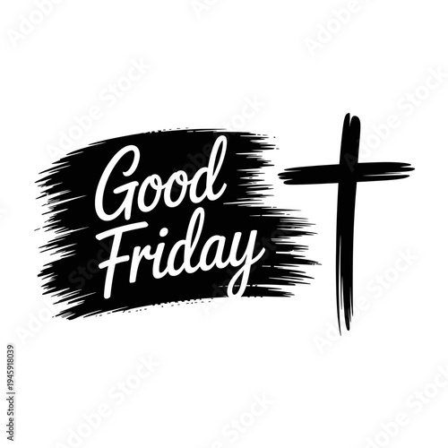 A Good Friday message with a cross on a white background