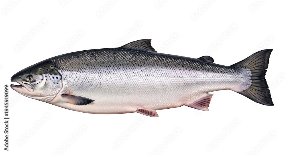 Obraz premium A silver fish isolated on transparent background