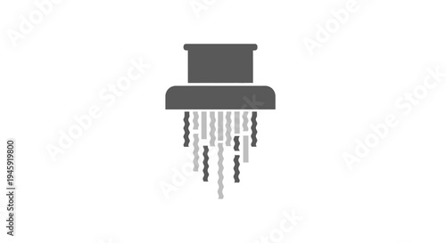 Shower Head with Water Droplets Illustration.