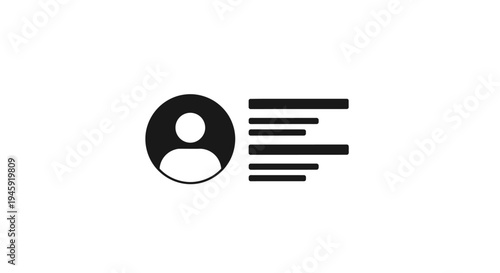 Simple Black Icon of Person Profile.