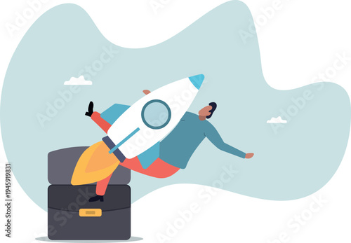 start new job or boost growing speed to success, ambition, leadership or innovation for advantage.human life and situation.