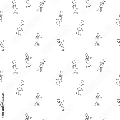 A seamless repeat of slender I letters in fine line art with whimsical details that work nicely in nursery and educational prints