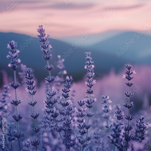 lavender flowers in the morning